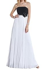 Strapless Natural   Waistline Chiffon Floor Length Prom Dress 