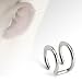 Silver Stainless Steel Fake Cartilage Clip-on Ear Cuff - One Size Fits All - Supplied in Gift Bag