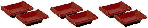 PAO!TM Red And Black Asian Sauce Dipping Dishes, (3 Sets Of 2 = 6) by PAO