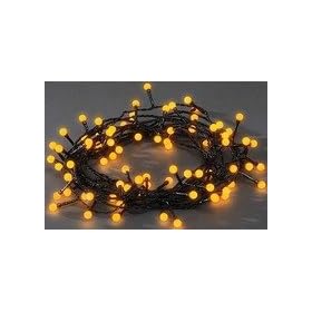 80x LED YELLOW BERRY fairy lights, BLACK WIRE, Christmas Festive - 3691-007 - indoor/outdoor
