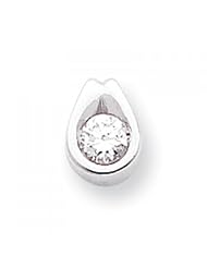14k White Gold AA Diamond Chain Slide Pendant