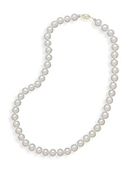 Genuine Elegante Necklace. 20" 7.5-8mm Cultured Freshwater Pearl Necklace. 100% Satisfaction Guaranteed.