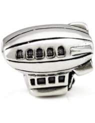 Genuine Ohm Beads (TM) Product. 925 Sterling Silver Blimp European Bead Charm. 100% Satisfaction Guaranteed.