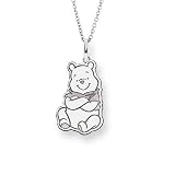 Sterling Silver Winnie the Pooh Pendant - Officially Licensed Disney Jewelry