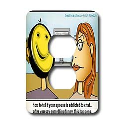 Cover image : Londons Times Funny Computer Cartoons - ADDICTED TO CHAT - Light Switch Covers - 2 plug outlet cover