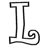 IMAGE OF Egyptian Cotton Huck Towel with Applique Curlz Letter: L, Fabric: Yellow / White