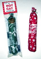 See Hot Cat Catnip Toy Certified Organic Cat Nip Single Denim Sausage Link (Christmas variety)