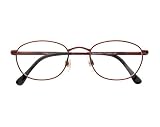 Dr. Dean Edell Reading Eyewear Plastic Full-Eye Rectangular Frame in Burgundy with Spring Hinges, +2.50