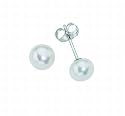 Elements Sterling Silver Ladies E3065W White Freshwater Pearl Stud Earrings