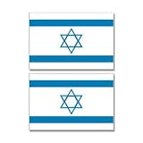 Israel Israeli Country Flag - Sheet of 2 - Window Bumper Stickers