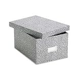Oxford 40590 Oxford Reinforced Board 5 x 8 Card File With Lift-Off Cover, Black/White Agate