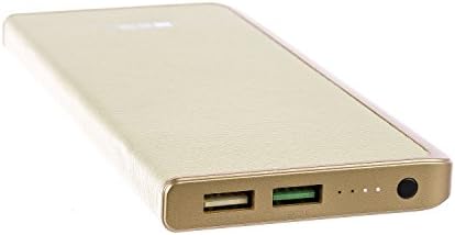 Interstep Ultra Slim Lithium Polymer (New Battery Technology) Portable Charger Power Bank 8000mah w QC 2.0 Gold
