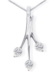 1/2 Carat Diamond Flowing Twig Necklace With Three Diamonds, 18 Inches, Fine Diamonds