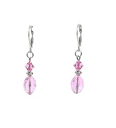 Earrings - E79 - Crystal Rice Drop - Rose