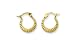 14kt gold 11mm small ribbed hoop earring