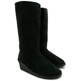 LADIES WEDGE ELLA FAUX FUR WINTER FLAT SNOW BOOTS