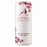 Aspire Cranberry Calorie Burning Soft Drink 250ml Can - Pack of 4 | Aspire Energy Drink, Weight Loss Drink, Diet Drink, Cocktail Mixer - Burns 200 Calories!