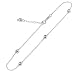 Jewelry : 10K White Gold 9" Adjustable Beaded Anklet w/ 1" Extender