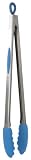 Orka 17-Inch Stainless and Silicone Tongs, Blue