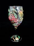 Caribbean Excitement Design - Hand Painted - Wine Glass - 8 oz..