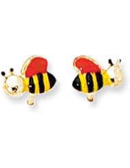 Kids 14K Gold Bumble Bee Enamel Stud Earrings