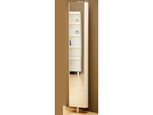 Spiegeldrehschrank Drehschrank Badschrank schmal silber
