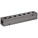 Polyconn PCM10-125-07B Black Anodizing Aluminum Manifold, 1/4" NPT Female x 1/8" NPT Female, 7 Stations