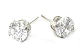 Large & Beautiful 8mm Ice Cubic Zirconia Round Cut Stud Earrings ~ Comes Gift Boxed