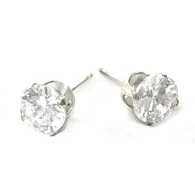 Large and Beautiful 8mm Ice Cubic Zirconia Round Cut Stud Earrings ~ Comes Gift Boxed