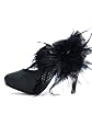 Astrapahl, High Heels, Abendschuhe, Pumps, Satin, Federapplikation, Farbe schwarz