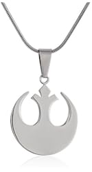 Star Wars Jewelry Unisex Rebel Alliance Stainless Steel Small Chain Pendant Necklace, 24" and 1" Wide