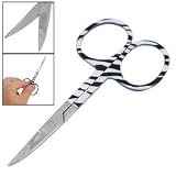 Beauty Tool Zebra Grain Pattern Eyebrow Shear Scissors Trimmer For Lady