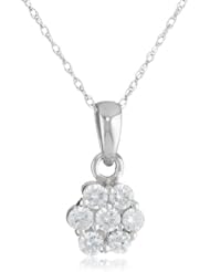 10k White Gold Diamond Cluster Pendant (1/2 cttw, J-K Color, I2-I3 Clarity)