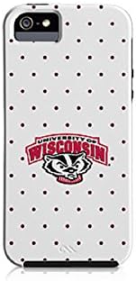 Case-Mate Gameday Tough Series - Wisconsin Badgers Helmet Case for iPhone 5/5S - Retail Packaging - White and Polka-dots