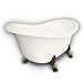 American Bath Factory B1-1600-BB-DM3-M2-25-OB Princess Slipper Clawfoot Bathtub in Bisque, Paw Feet