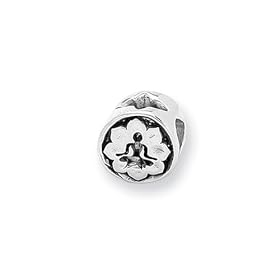 Yoga Lotus Charm in Sterling Silver for 3mm Reflections, Expression, Kera, Pandora and SilveRado Bracelets & Necklaces