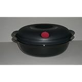 Tupperware Oval Heat N Serve Black Microwave Bowl