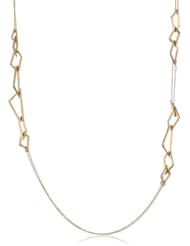 Kenneth Cole New York "Metal Edge" Geometric Pave Link Long Necklace, 36"