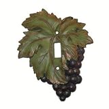 Ceramic: GRAPE CLUSTER red wine vineyard fruit single toggle light switch plate SWITCHPLATE COVER kitchen dining room bar home decor