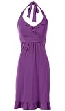 Flirty Halter Maternity and Nursing Top Dress - Purple