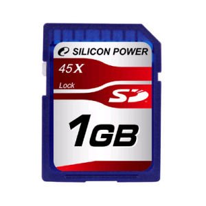 シリコンパワー SDメモリーカード 45倍速 1GB ブリスターパッケージ 永久保証 SP001GBSDC045V10