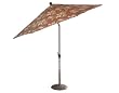 Auto Tilt 9 Foot Market Umbrella, Olive, Brick, Floral