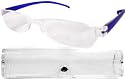 Caripe Lesebrille randlos Damen Herren Brille + Etui blau 1,0 - 1,5 - 2,0 - 2,5 - 3,0 dpt- M52