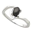14K White Gold Cabochon Onyx Ring