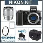 Nikon 1 V2 Camera Body, Black - Bundle - with Nikon 10-100mm VR Silver Lens, 16GB SDHC Memory Card, 55mm UV Filter, Mack 3 Year Extended Warranty, Camera Case