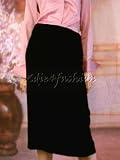$730 New JIL SANDER Deep Purple Velvet Straight Skirt 36 6