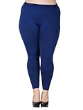 Simplicity Opaque Solid Color Stretch Pants, Navy, Plus Size