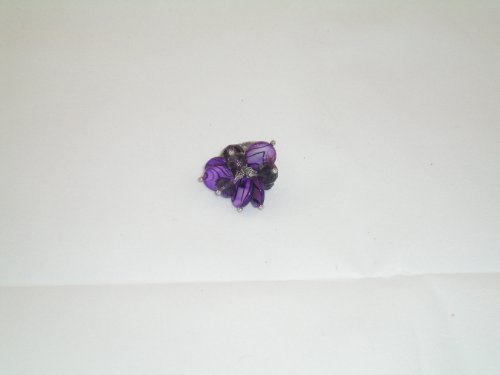Ring Adjustable with Moveabble Multi Crystals and Enamel PURPLE