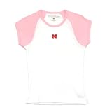 Antigua University of Nebraska Girl's Pink Mini Star Short Sleeve Tee (Medium)