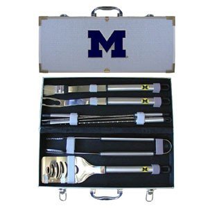Michigan Wolverines Barbecue Set, 8 Piece Set with Storage Case